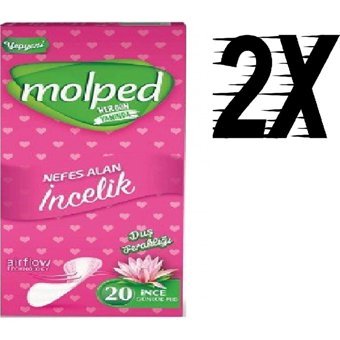 Molped Duş Ferahlığı Organik 2 Adet 20'li Normal Günlük Ped
