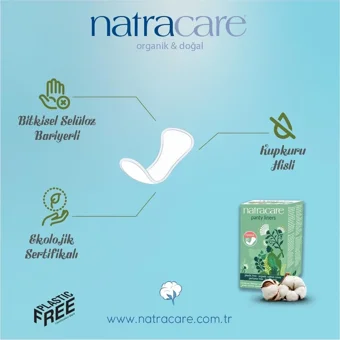 Natracare Anatomik Şekilli Organik 2 Adet 60'lı Normal Günlük Ped