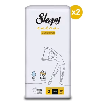 Sleepy Ultra Extra Organik 64'lü Uzun Günlük Ped