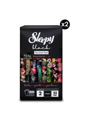 Sleepy Black Premium Organik 64'lü Uzun Günlük Ped