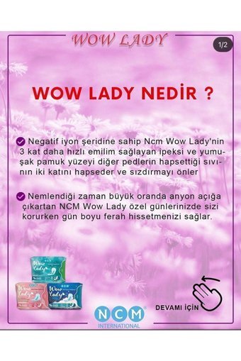 Ncm Wow Lady Organik 3 Adet 3'lü Normal Günlük Ped