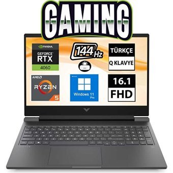 HP Victus 16 S0018NT 7Z4M8EA08 Harici GeForce RTX 4060 AMD Ryzen 5 7640HS 16 GB Ram 1 TB SSD 16.1 inç Full HD Windows 11 Pro Oyuncu Laptop