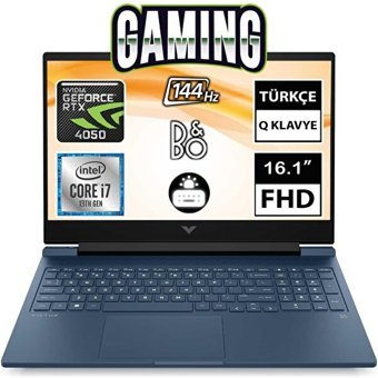 HP Victus 16 R0038NT 7P6L4EA08 Harici GeForce RTX 4050 Intel Core i7 13700H 64 GB Ram 1 TB SSD 16.1 inç Full HD FreeDos Oyuncu Laptop