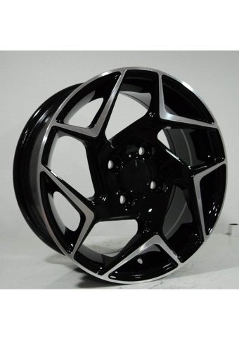 Dedika Dy-064 Black Machined Xl 14 İnç 5 Kol Çelik Jant 4 Adet