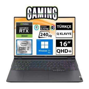 Lenovo Legion 5 Pro 82RF00J3TX14 Harici GeForce RTX 3060 Intel Core i7 12700H 32 GB Ram 1 TB SSD 16 inç Full HD Windows 11 Oyuncu Laptop