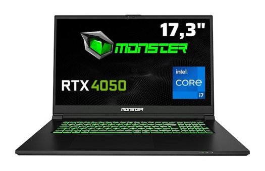 Monster Abra A7 V15.2.7 Harici GeForce RTX 4050 Intel Core i7 12700H 8 GB Ram 500 GB SSD 17.3 inç Full HD Windows 11 Home Oyuncu Laptop