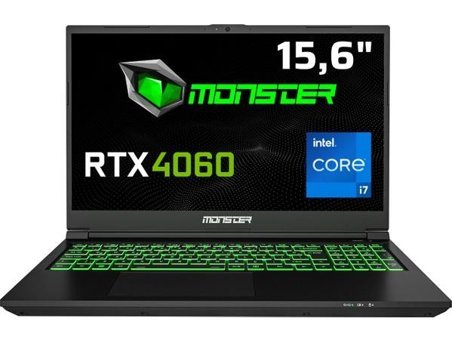 Monster TULPAR T5 V23.4.2 Harici GeForce RTX 4060 Intel Core i7 12700H 32 GB Ram 1 TB SSD 15.6 inç Full HD FreeDos Oyuncu Laptop