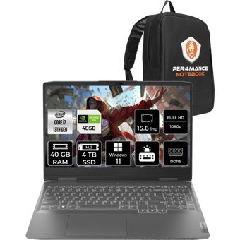 Lenovo LOQ 82XV00NNTRP405 Harici GeForce RTX 4050 Intel Core i7 13620H 40 GB Ram 4 TB SSD 15.6 inç Full HD Windows 11 Pro Oyuncu Laptop + PER4 Çanta