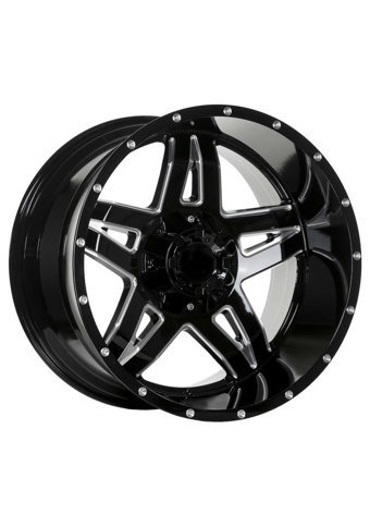Emr 5567-02 Glossy Black - Milling 20 inç 5 Kol Alaşımlı Jant 4 Adet