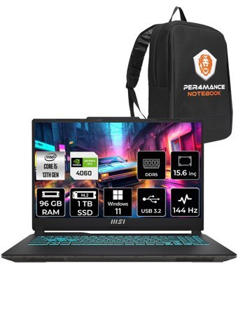 MSI Cyborg 15 A13VF-895XTR Harici GeForce RTX 4060 Intel Core i5 13420H 96 GB Ram 1 TB SSD 15.6 inç Full HD Windows 11 Pro Oyuncu Laptop + PER4 Çanta