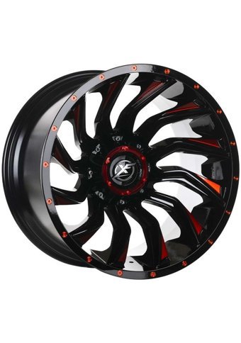 Emr 224-01 Matt Black - Milling Red 20 inç 12 Kol Alaşımlı Jant 4 Adet