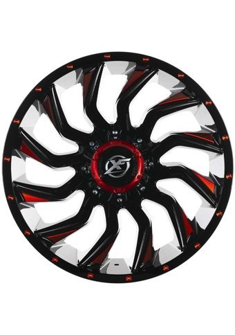 Emr 224-01 Matt Black - Milling Red 20 inç 12 Kol Alaşımlı Jant 4 Adet