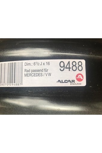 Alcar 9488 Silver 16 inç Kolsuz Alüminyum Jant