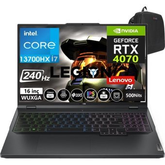 Lenovo Legion Pro 5 16IRX8 82WK0023TX23 Harici GeForce RTX 4070 Intel Core i7 13700HX 32 GB DDR5 Ram 2 TB SSD 16 inç Full HD Windows 11 Home Oyuncu Laptop + WeblegelsinÇanta