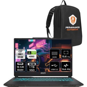 MSI Cyborg 15 A13VF893XTRP308 Harici GeForce RTX 4060 Intel Core i7 13620H 16 GB Ram 1 TB SSD 15.6 inç Full HD FreeDos Oyuncu Laptop + PER4 Çanta