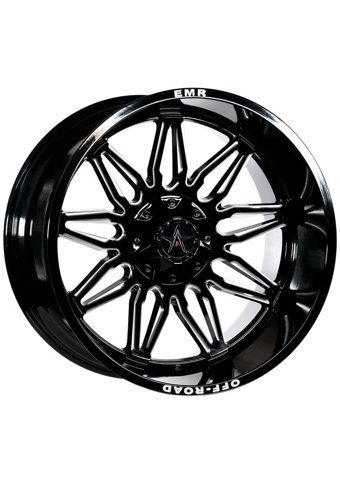 Emr 633-02 Glossy Black Milling 20 inç 9 Kol Alaşımlı Jant 4 Adet