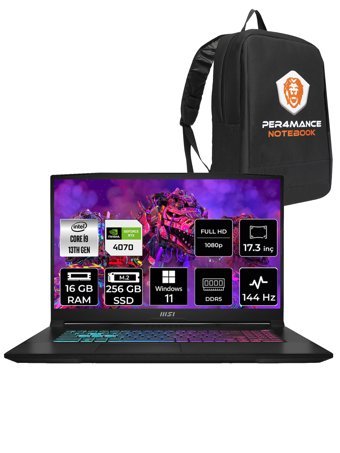 MSI Katana 17 B13VGK-1242XTR Harici GeForce RTX 4070 Intel Core i9 13900H 16 GB Ram 256 GB SSD 17.3 inç Full HD Windows 11 Pro Oyuncu Laptop + PER4 Çanta