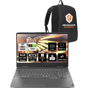 Lenovo LOQ 82XV00G6TXP412 Harici GeForce RTX 4050 Intel Core i5 13420H 64 GB Ram 512 GB SSD 15.6 inç Full HD Windows 11 Pro Oyuncu Laptop + PER4 Çanta