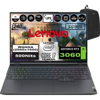 Lenovo Legion 5 Pro 82RF00J3TXH06 Harici GeForce RTX 3060 Intel Core i7 12700H 32 GB Ram 4 TB SSD 16 inç Full HD Windows 11 Home Oyuncu Laptop