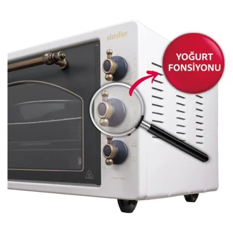 Simfer 4295 42 lt Izgaralı Rustik Fanlı Midi Fırın Bej