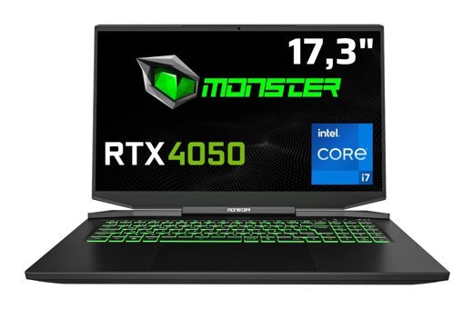 Monster Abra A7 V14.6.2 Harici GeForce RTX 4050 Intel Core i7 13700H 32 GB Ram 1 TB SSD 17.3 inç Full HD FreeDos Oyuncu Laptop