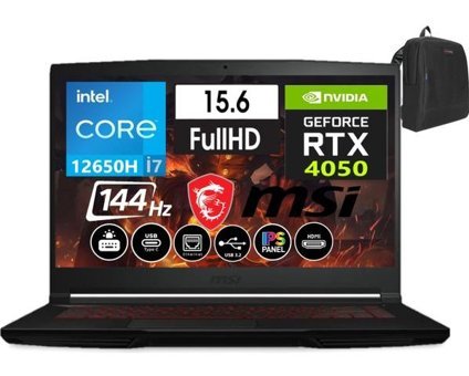 MSI Thin GF63 12VE-090XTR57 Harici GeForce RTX 4050 Intel Core i7 12650H 40 GB Ram 512 GB SSD 15.6 inç Full HD Windows 11 Pro Oyuncu Laptop + WeblegelsinÇanta