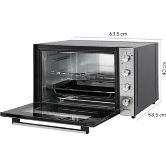 Kumtel LX-9645 70 lt Izgaralı Klasik Fanlı Midi Fırın Siyah