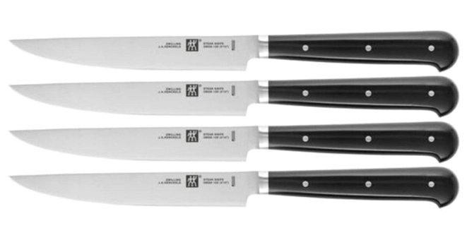 Zwilling Plastik Saplı Çelik Gövdeli 4 Parça Biftek Bıçak Seti