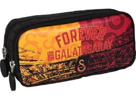Galatasaray Forever 24592 Siyah Baskılı Bez Bölmeli Çift Gözlü Dikdörtgen Cüzdan Kalemlik