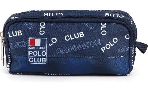 Cambridge Polo Club Rococo Unisex Lacivert Desenli Bez Bölmeli Çift Gözlü Dikdörtgen Cüzdan Kalemlik
