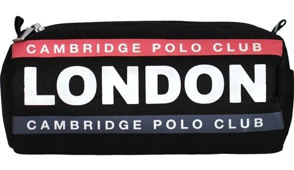 Cambridge Polo Club Streetwear Siyah Baskılı Bez Tek Gözlü Üçgen Cüzdan Kalemlik
