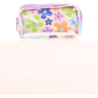 Kaukko Transparent Spring Flowers K2613 Çok Renkli Desenli Nano Teknoloji Kumaş Bölmeli Çift Gözlü Dikdörtgen Cüzdan Kalemlik