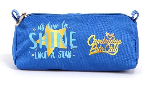 Cambridge Polo Club Star Mavi Düz Bez Tek Gözlü Oval Cüzdan Kalemlik