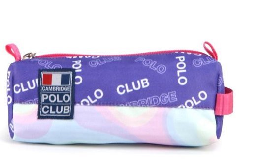 Cambridge Polo Club Rococo Mor Baskılı Bez Tek Gözlü Üçgen Cüzdan Kalemlik