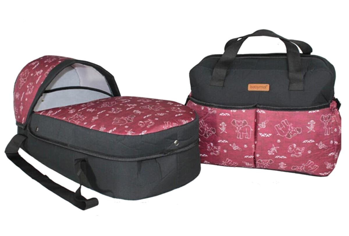 Babymol Smart 2'li 9 kg Kapasiteli Taşıma Askılı Portbebe Bordo-Siyah