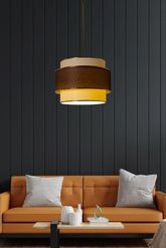 Abralight Milas K33 Tekli Kahverengi Pasta Modern Plastik Salon-Oturma Odası Avize