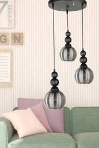 Begüsa 2'li Siyah Sarkıt Modern Alüminyum Salon-Oturma Odası Avize