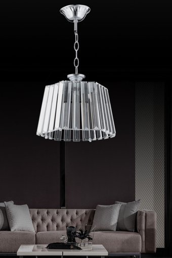 Hmydesign Couper Tekli Bej Sarkıt Modern Kumaş Oturma Odası Avize