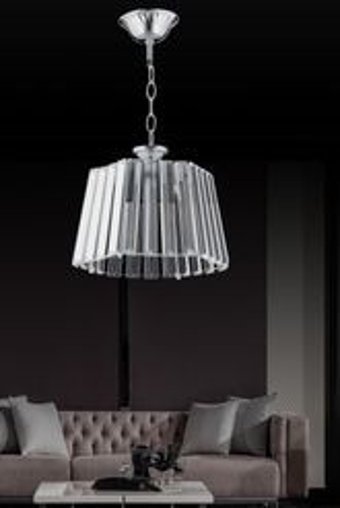Hmydesign Couper Tekli Bej Sarkıt Modern Kumaş Oturma Odası Avize