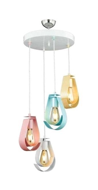 Talia Home Tlal-303 3'lü Beyaz Sarkıt Modern Kumaş Bebek-Çocuk Odası Avize