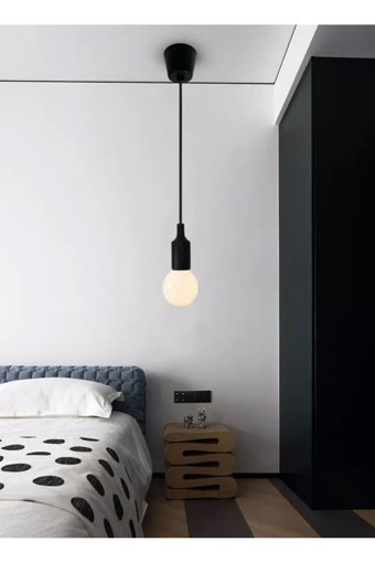 Bubihome Tekli Bej Bambu Rustik Bambu Salon-Oturma Odası Avize