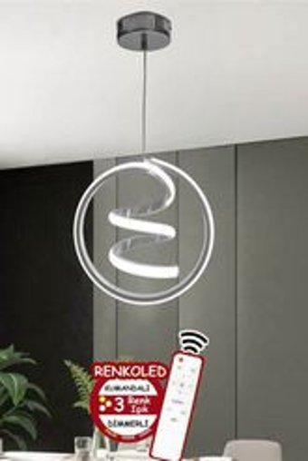 Pera 3'lü Gri Sarkıt Modern Alüminyum Salon-Oturma Odası Avize