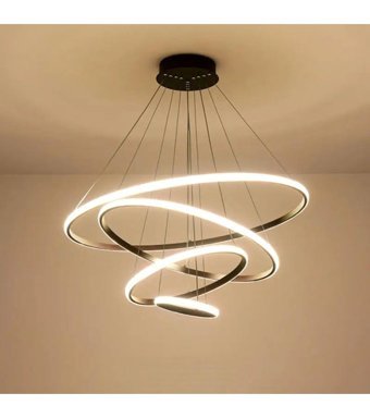 Özcan Aydınlatma 3436-2As-19 Ponni 2'li Siyah Sarkıt Modern Cam Salon-Oturma Odası Avize