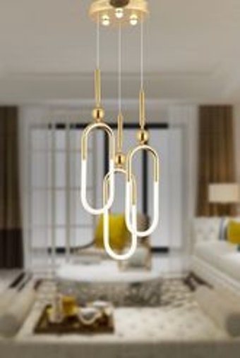 Antik Tekli Beyaz Modern Ahşap Salon Avize