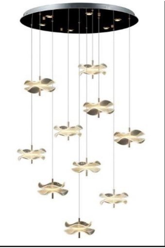 Dorbien Av-6117-4Bkr-1Tk Tekli Metalik Sarkıt Modern Alüminyum Salon-Oturma Odası Avize