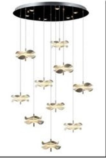 Dorbien Av-6117-4Bkr-1Tk Tekli Metalik Sarkıt Modern Alüminyum Salon-Oturma Odası Avize