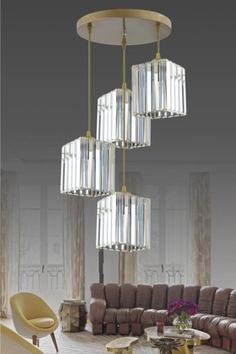 Homing Tekli Siyah Metal Modern Metal Salon-Oturma Odası Avize