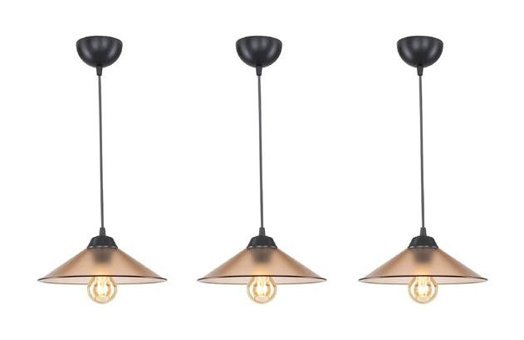 Abralight Rose 3'lü Siyah Sarkıt Klasik Metal Salon-Oturma Odası Avize
