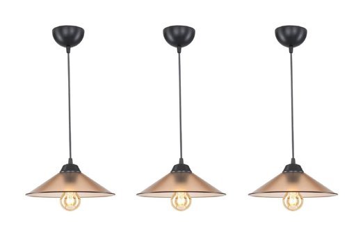 Abralight Rose 3'lü Siyah Sarkıt Klasik Metal Salon-Oturma Odası Avize
