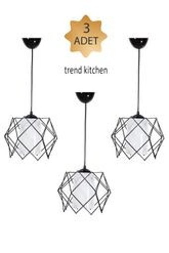 Taşcan Aydınlatma Harmoni 6'lı Siyah Metal Modern Metal Salon-Oturma Odası Avize